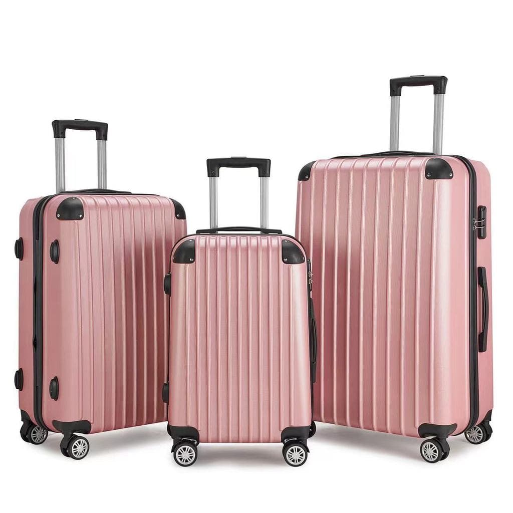 Abs fabricante terno de três peças bagagem de viagem 67/80/93cm carrinho caso código com zíper