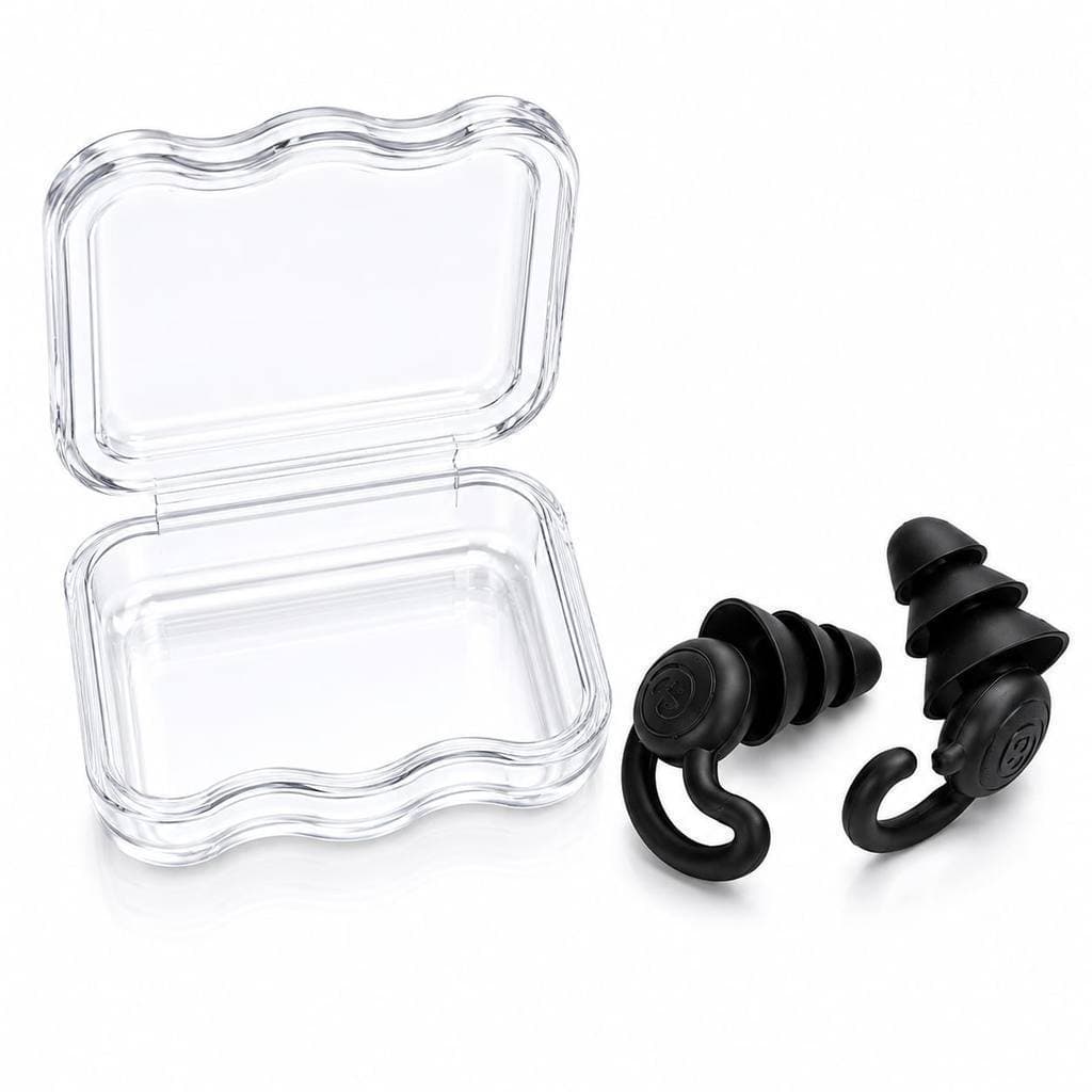 Protetor  De Silicone Tampao De Ouvido Preto Protetor Auricular Dormir Contra Ronco 3 Camadas