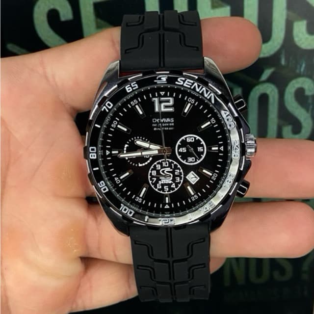 RELÓGIO MASCULINO DE LUXO FÓRMULA 1 FUNCIONAL | PULSEIRA DE BORRACHA | À PROVA D’ÁGUA | 100% FUNCIONAL | COM CAIXA SENNA