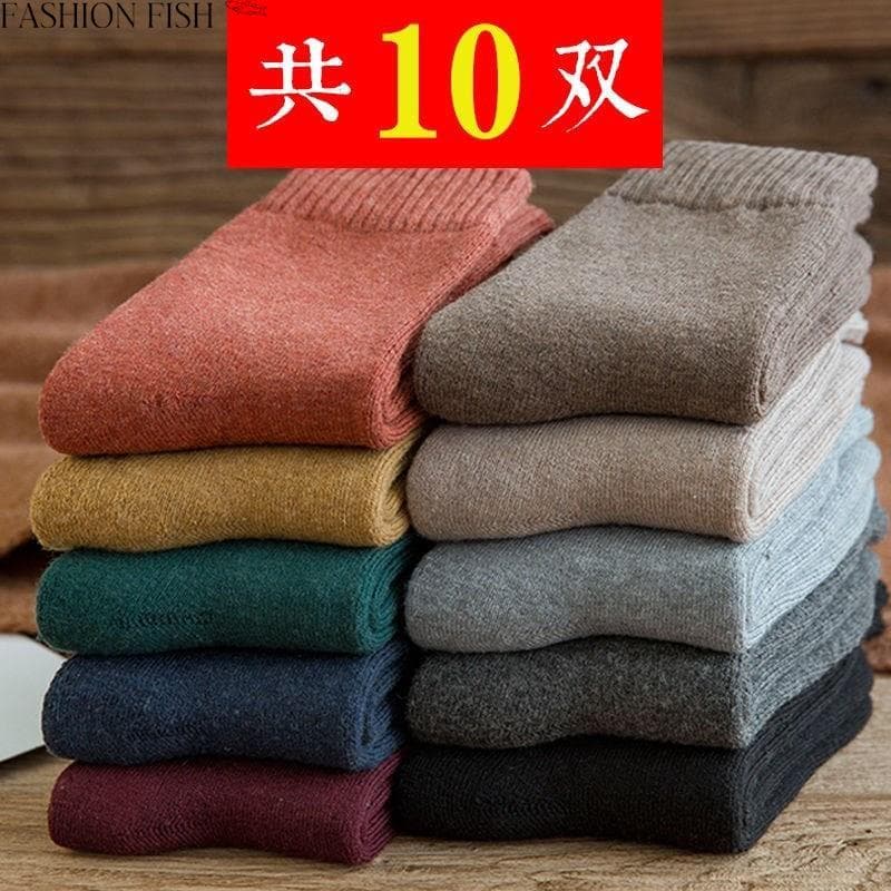 Meias grossas de forro de lã de inverno masculinas Fluff outono inverno Terry meias toalha desodorante pai meias de tubo