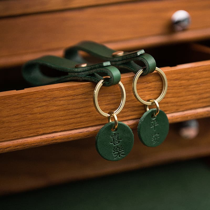 Fivela de Hardware de bronze dos acessórios do chaveiro de couro genuíno da alegria segura