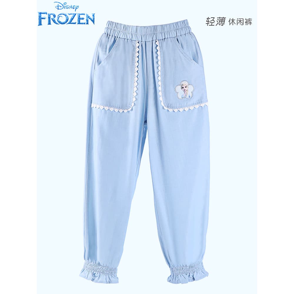 Disney disney Elsa meninas calças verão estilo fino crianças Mosquito calças 2026 novo estilo verão meninas calças do be