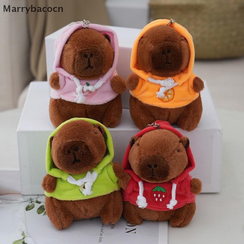[MAR] Cute Cartoon Capivara Pingente Brinquedo De Pelúcia Boneca Bolsa Enfeites Pendurados Chaveiro Kapila Fofo Carro De