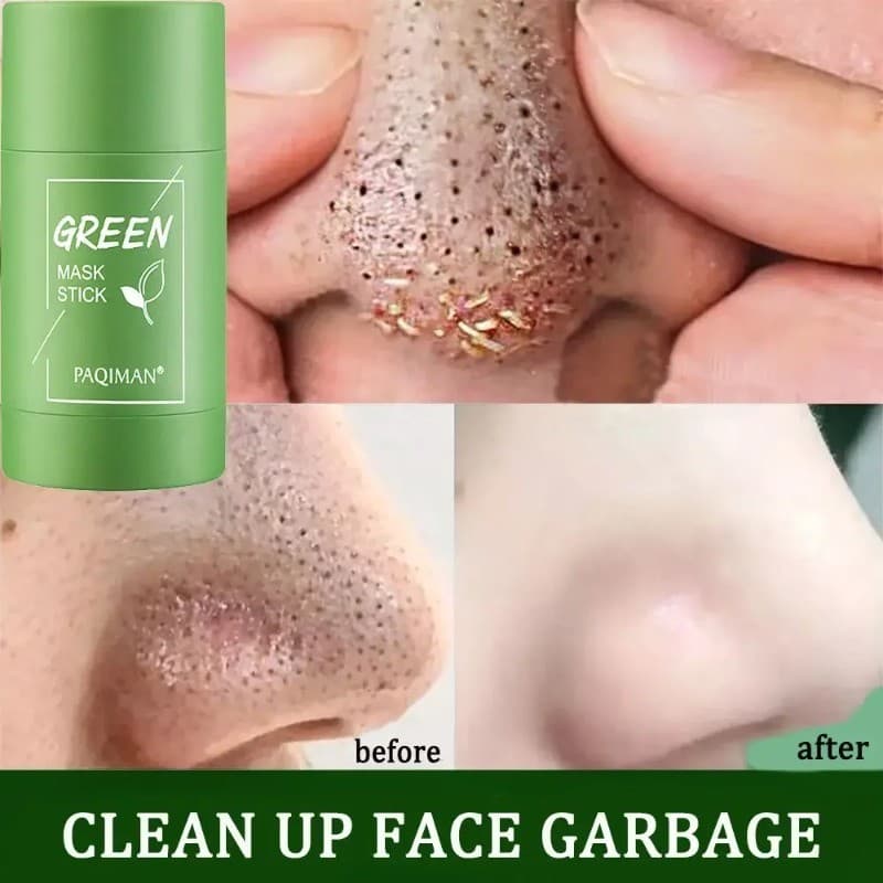 Máscara De Chá Verde Vara Remover Cravos Acne Limpeza Profunda Purificante Argila Controle De Óleo Sólida Hidratante Cui