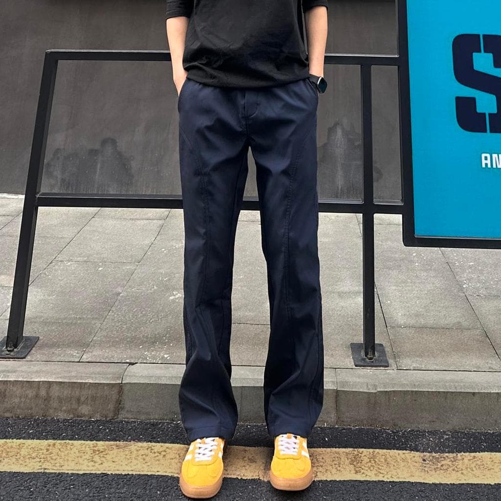 Azul marinho masculino verão estilo americano corte chanfrado reto Casual esportes macacão de secagem rápida