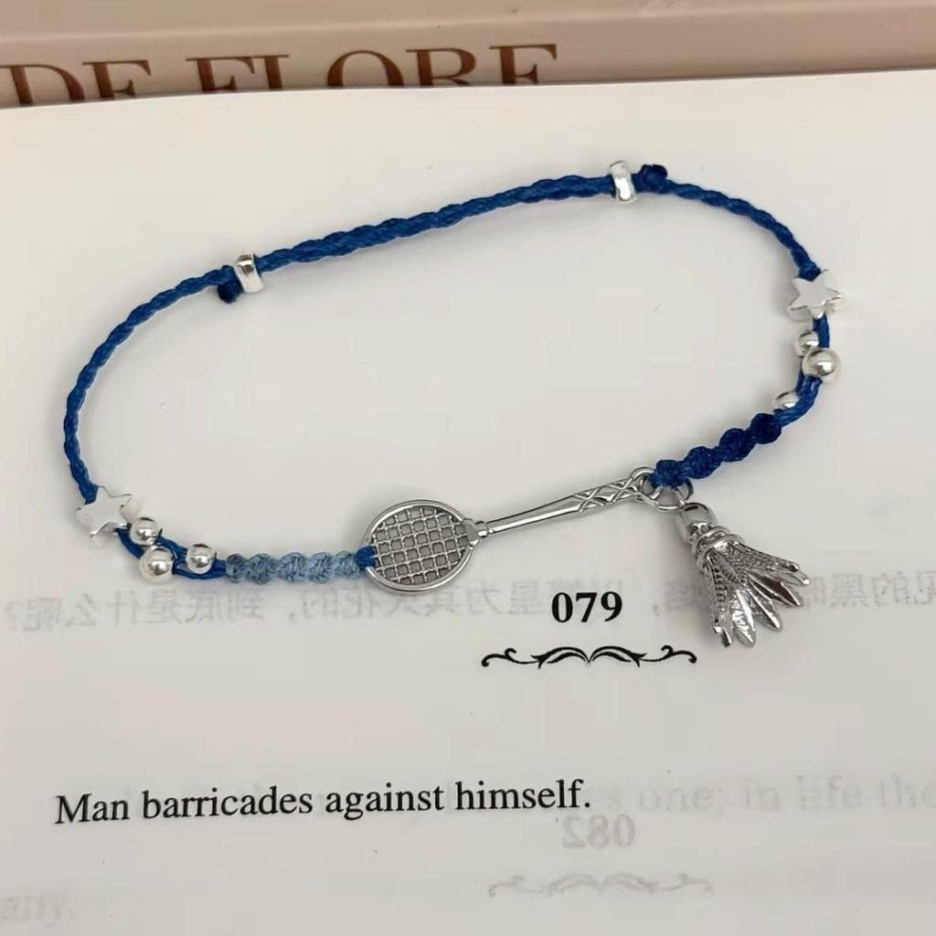 pulseira pulseira masculina Pulseira de Badminton masculina tecido à mão gradiente azul pequeno peixe pulseira nicho Des