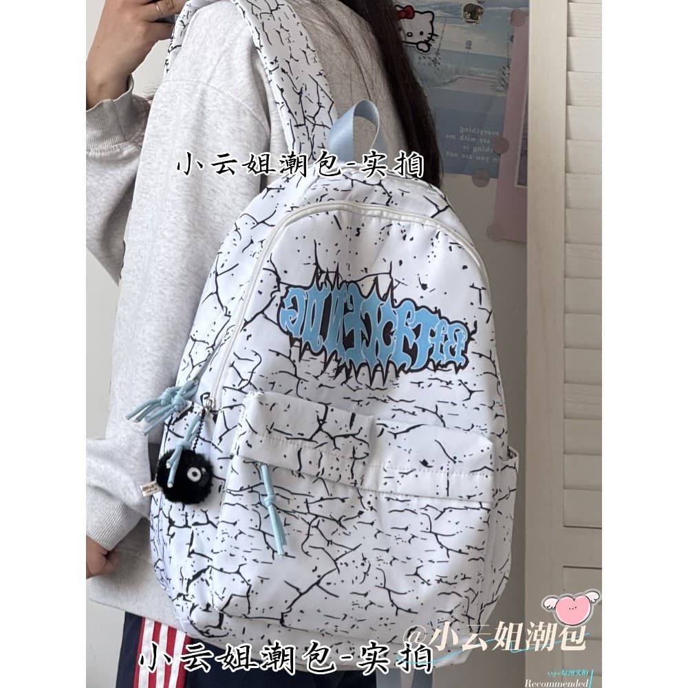 2025 verão mochila feminina estudante do ensino médio impresso Graffiti mochila estudante universitário saco de computad