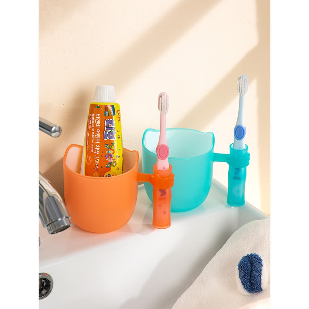 Crianças escovação bucal copo menina casa bebê lavagem menino grau alimentício PP copo lidar com cilindro de dente