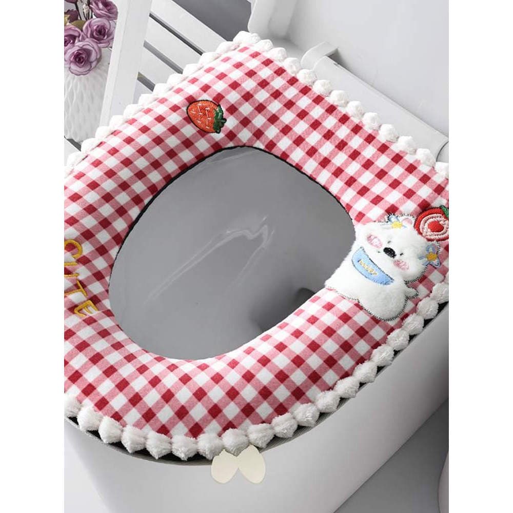 Almofada pequena de renda fresca para vaso sanitário, quatro estações, Universal, à prova d'água, estilo Pastoral, anel