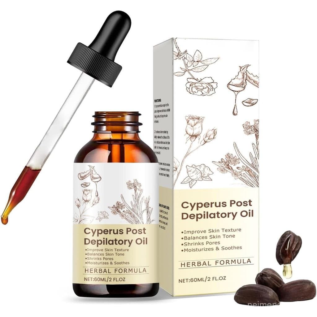 Óleo de Cyperus Rotundus para Remoção de Pelos – Ajuda a Reduzir o Crescimento de Pelos Indesejados, Minimiza os Poros,