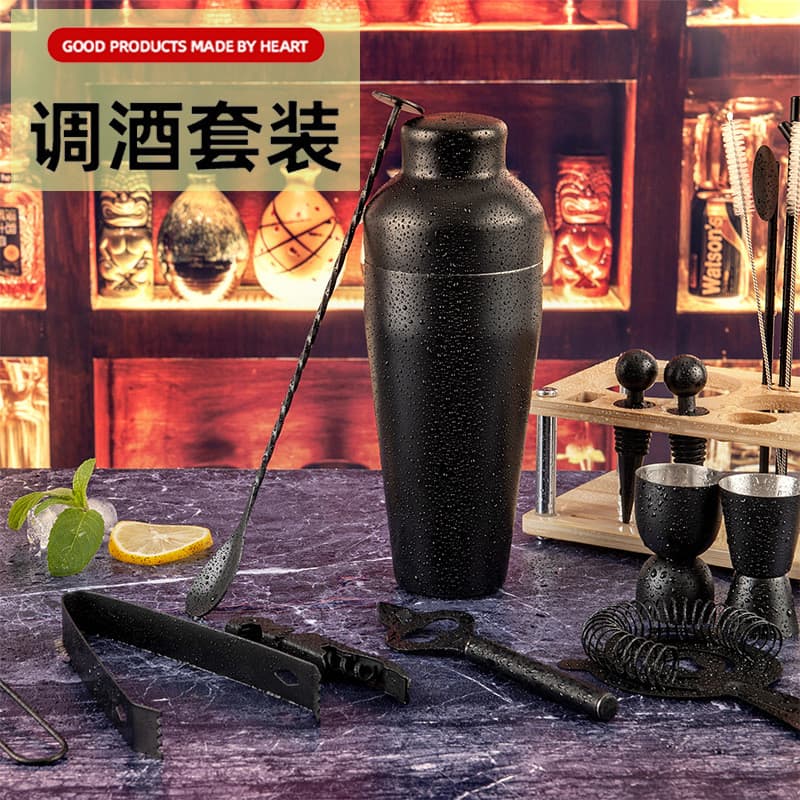 304 misturador de aço inoxidável conjunto de 8 peças barra mistura conjunto completo ferramenta Cocktail copo de vinho c