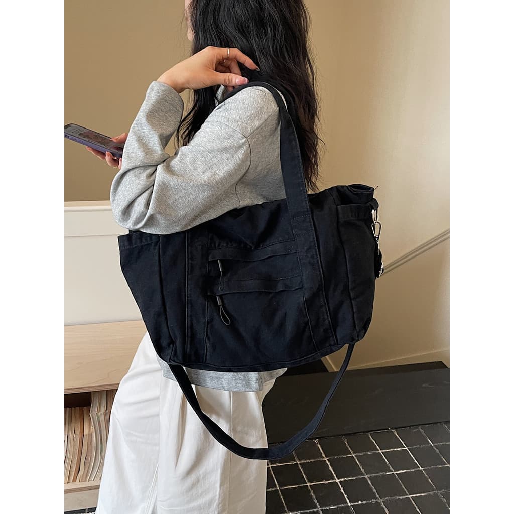 Bolsa de lona Casual feminina 2026 novo estilo bolsa de ombro de grande capacidade All-Match Commuter sacola versão core