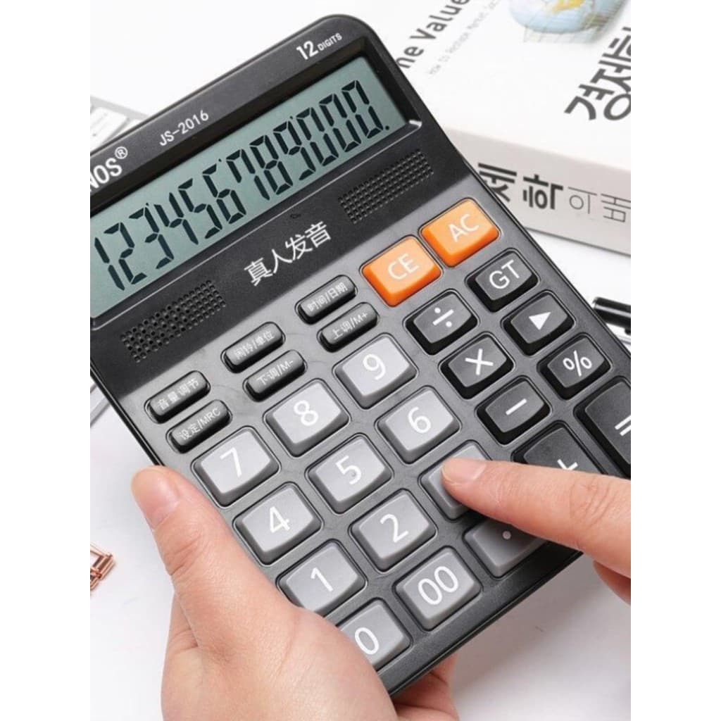Zhongcheng 2016 Calculadora Comercial Voz ao Vivo Botão Grande Tela Grande Contabilidade Financeira Escritório Desktop C