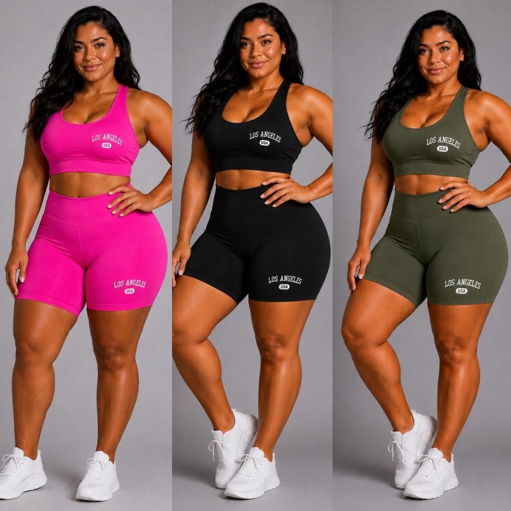 Kit 3 Conjunto de Academia Plus Size Los Angeles