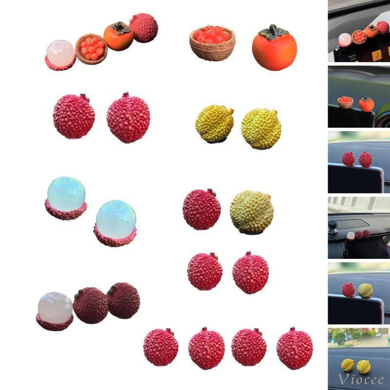 [Viocee] Frutas Decorações Do Painel Carro Espelho Retrovisor Acessórios Escultura DIY Adorável Artesanato Auto Console