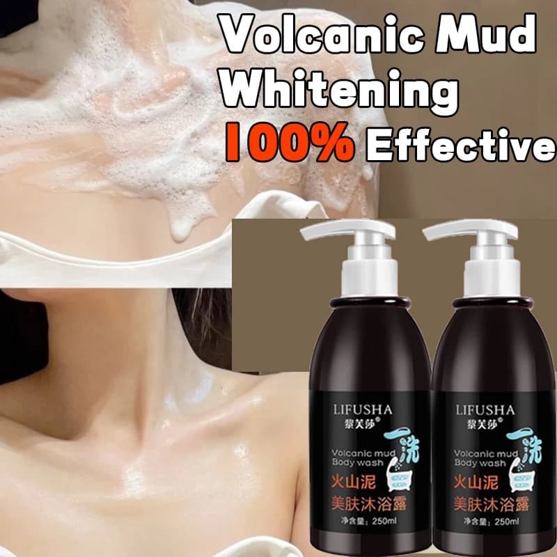 Gel de Banho Iluminador com Lama Vulcânica 250ml, Limpeza Profunda, Mandianlumpurungberapi