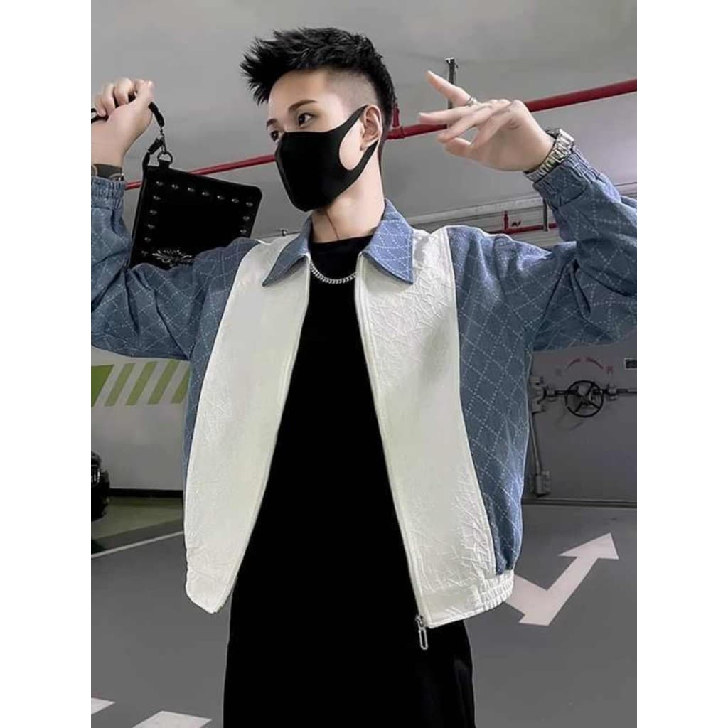 Primavera outono inverno novo estilo street wear Denim jaqueta de costura masculina versão coreana na moda topo masculin