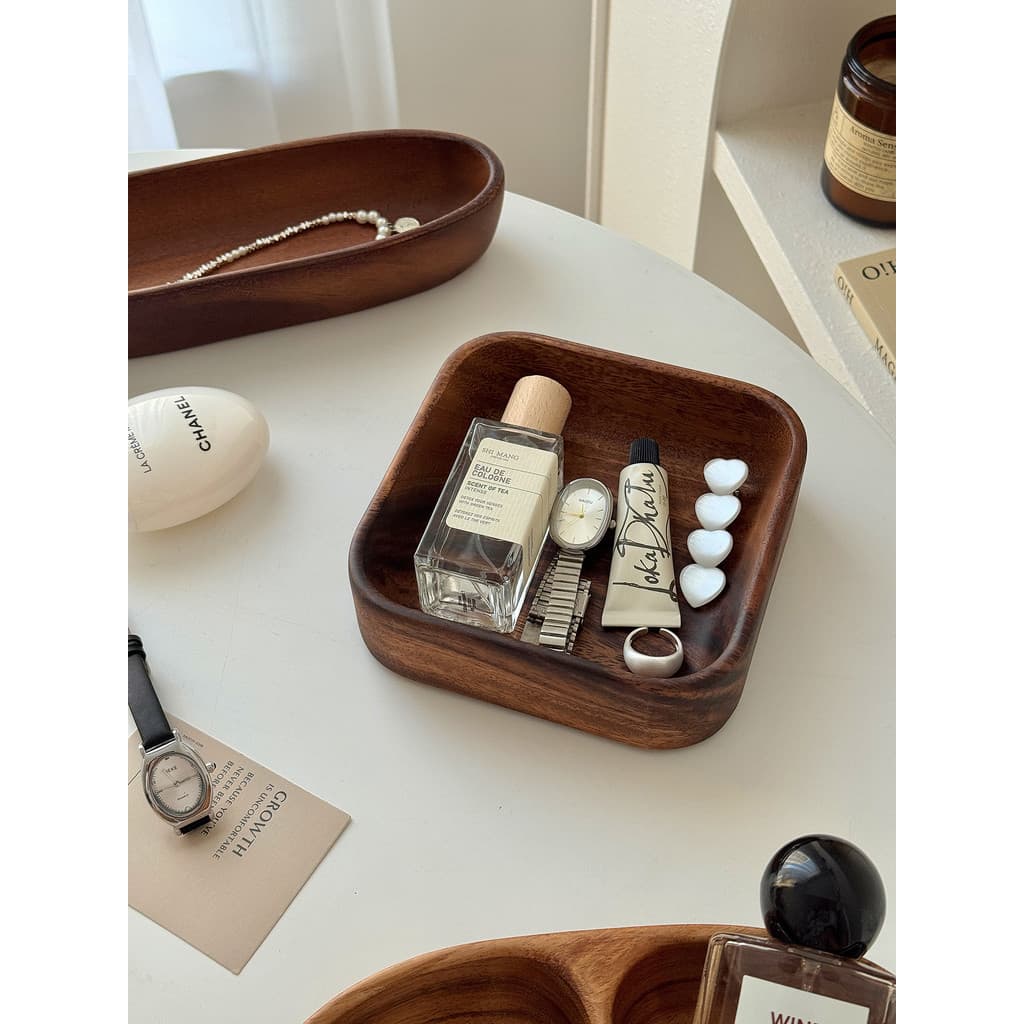 Noz Retro Desktop caixa de armazenamento quadrado cosméticos organizador caixa bandeja jóias entrada diversos caixa de a