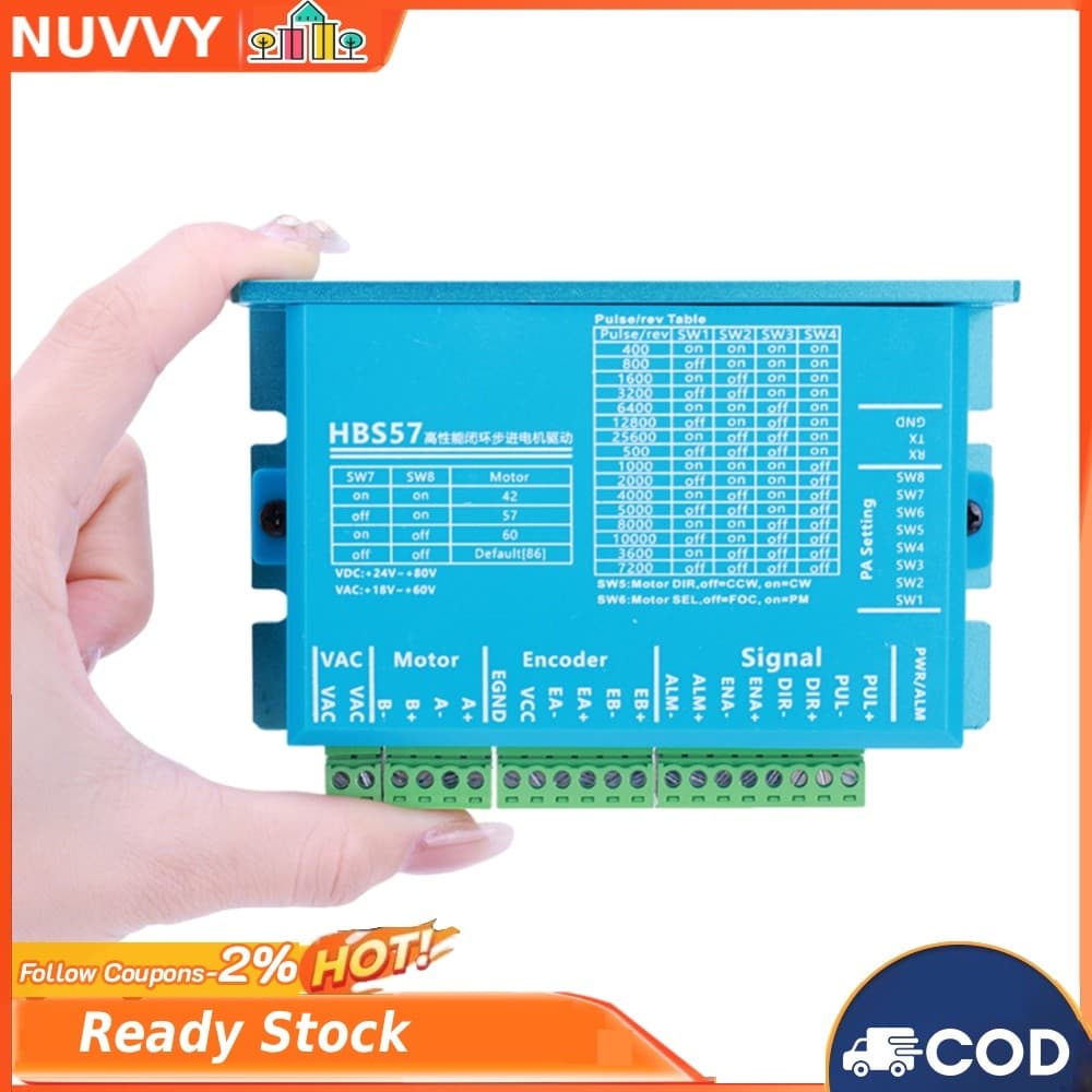 Driver De Motor De Passo HBS57 0-200kHz Para Nema23/Nema24