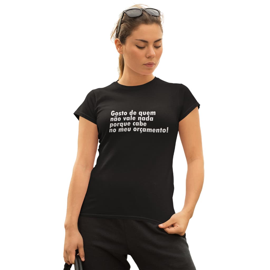 Camiseta baby look  unissex, com frase devertida