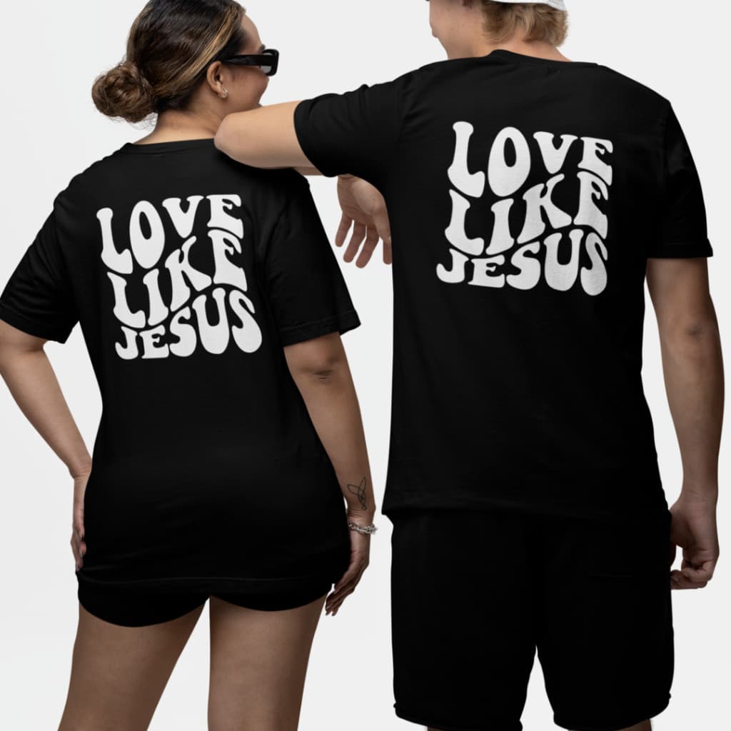 Kit 2 Camiseta para casal, Cor preta , blusa básica, Frase Evangelica