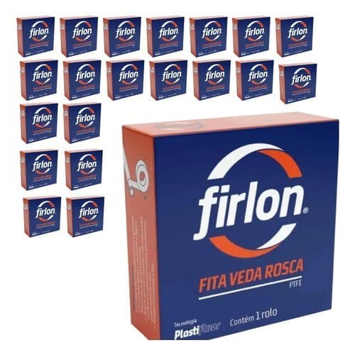 Kit 20 Fita Veda Rosca 12mm X 10 Metros Firlon Branco
