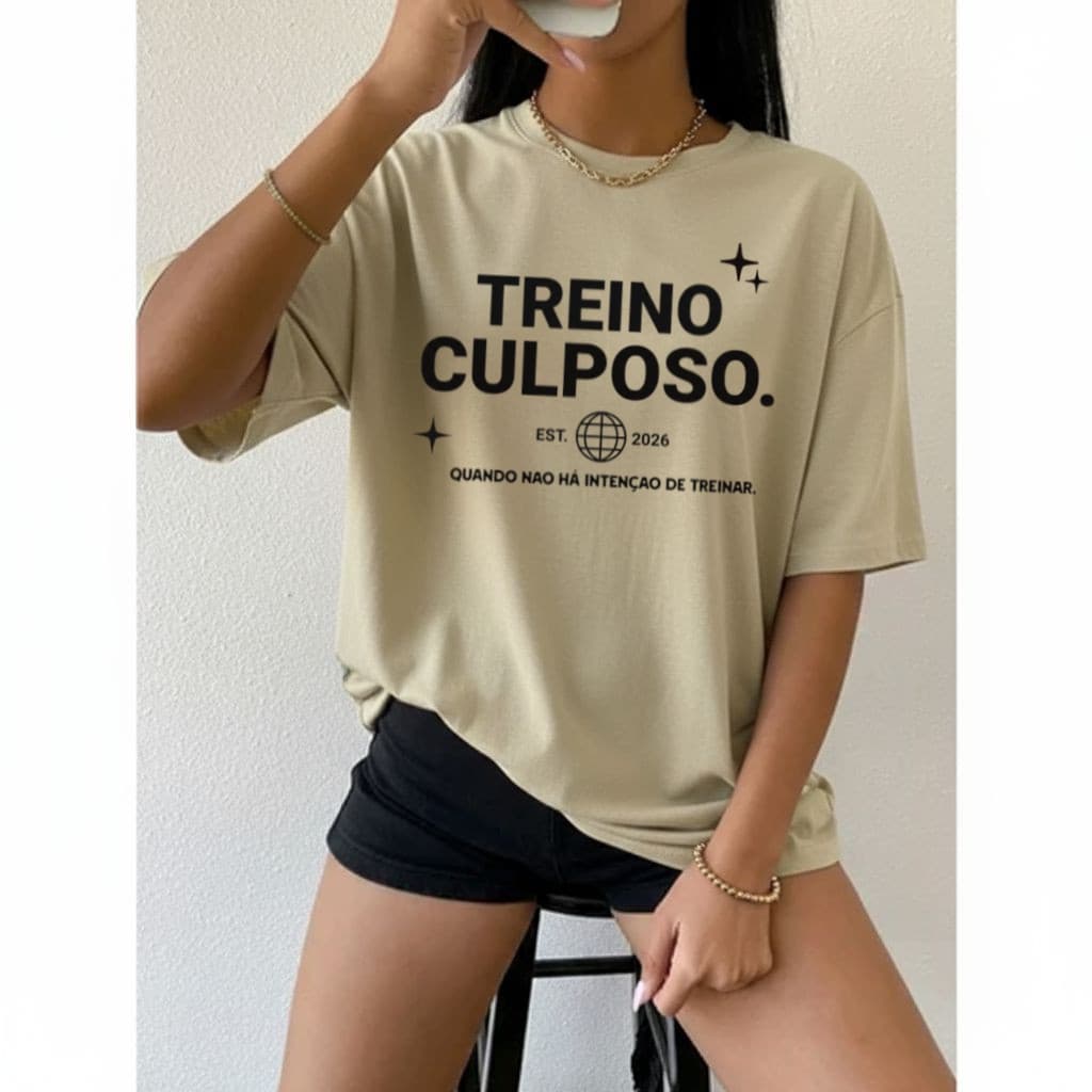 Camiseta Camisa Tshirt Treino Culposo Versão 2026 Academia Musculação Fitness Oversized CAMINHADA.