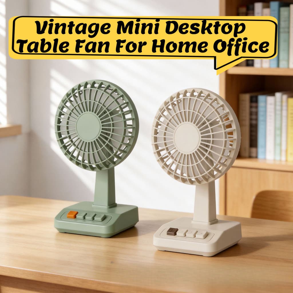 Mini Retro desktop ventilador elétrico desktop portátil Multi-ângulo ajustável resfriamento pequeno ventilador