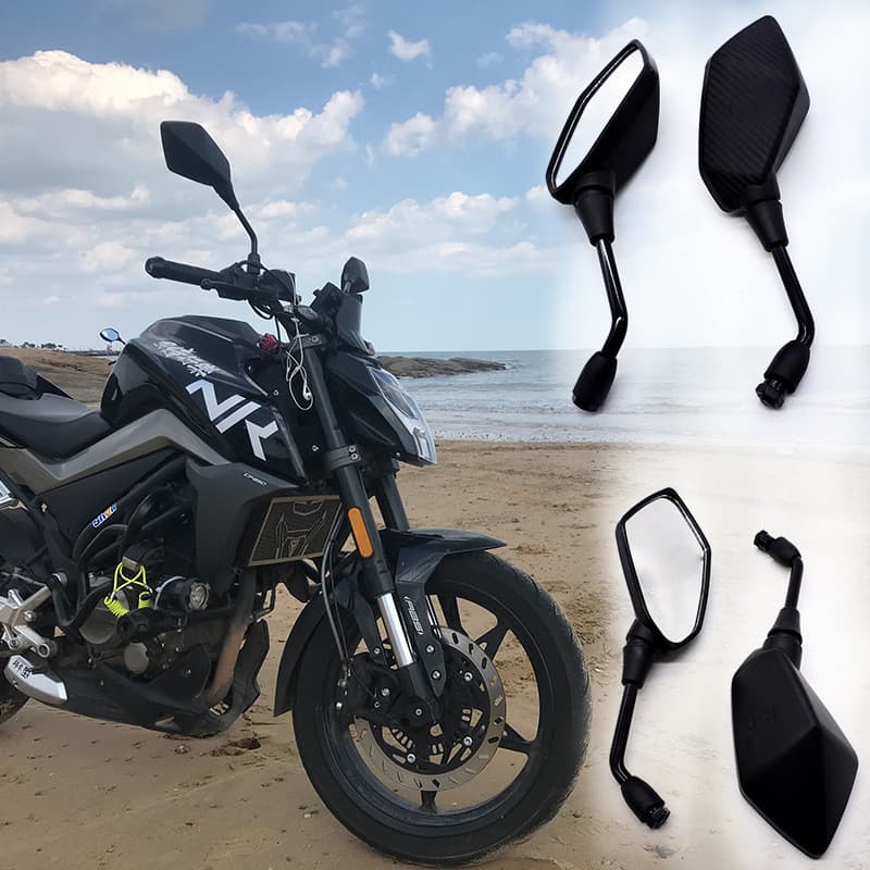 Modificação do espelho retrovisor de motocicleta para Kawasaki 650, espelho auxiliar de ré, refletor para scooter elétri