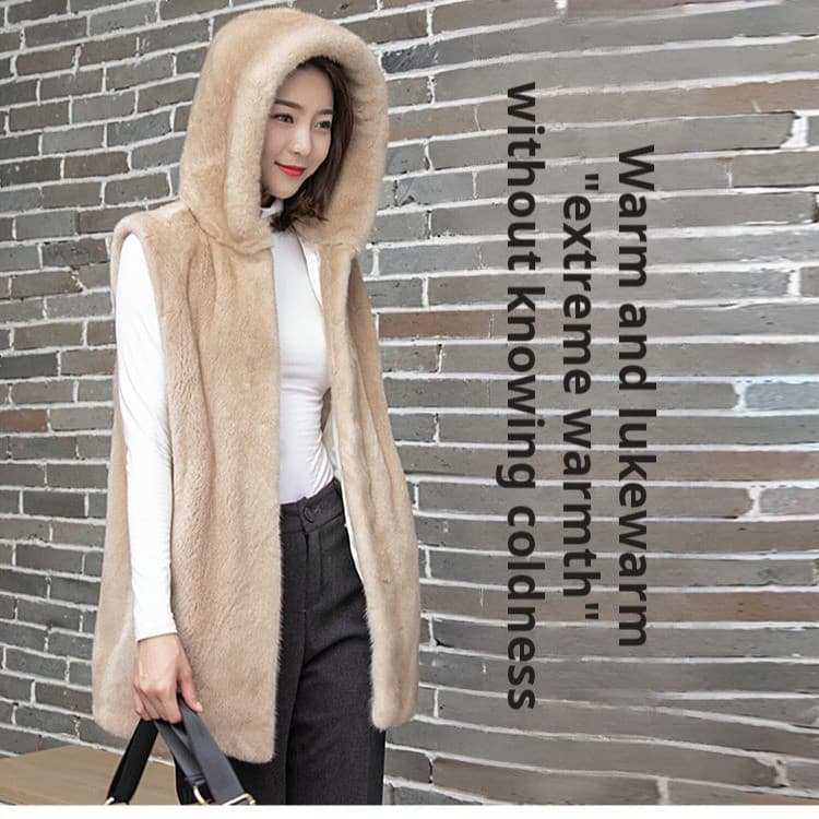 [Super Quente] Colete De Pele De Coelho/Feminino/Inverno/Acolchoado
