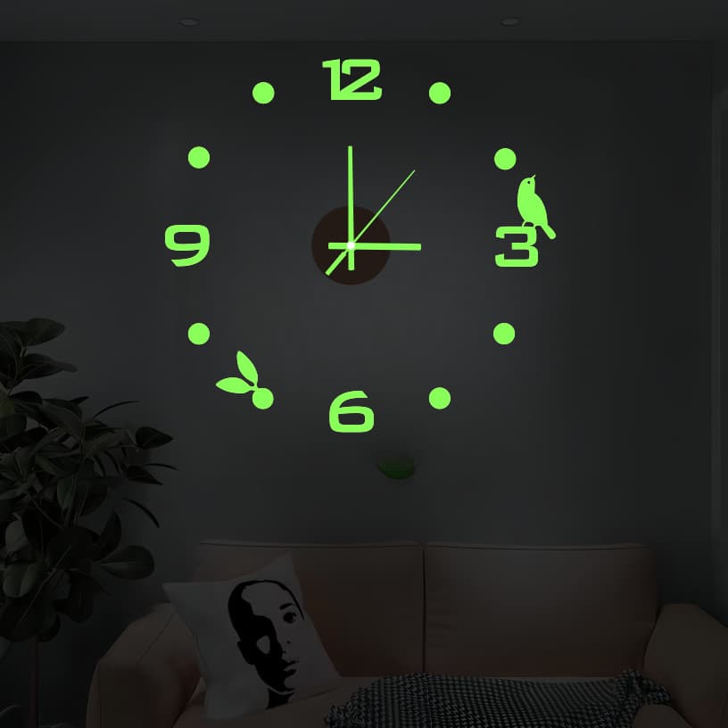 Não machuca a parede relógio de parede luminoso sem perfuração silencioso sala de estar diy relógio de parede 3d criativ