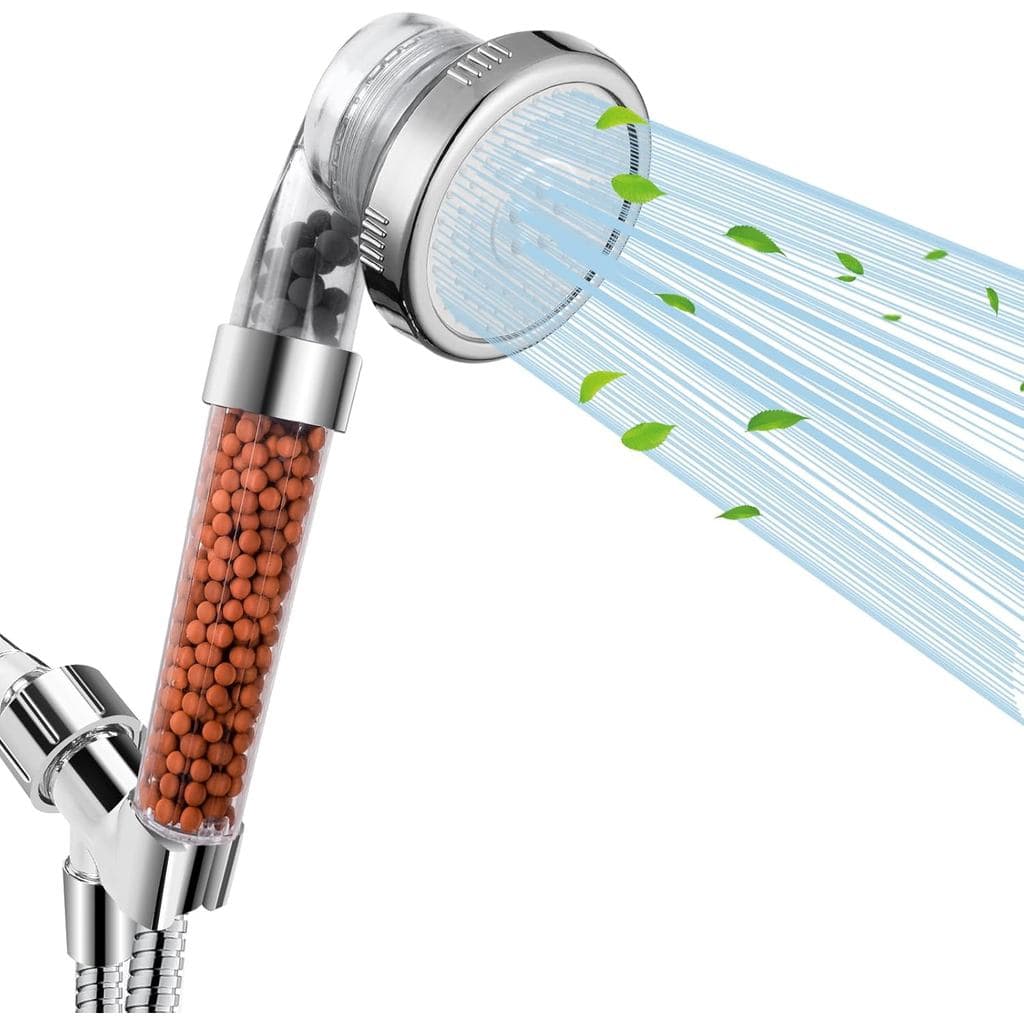 Chuveiro com filtro adequado para água dura, chuveiro de alta pressão com 3 modos e jato manual, conjunto de chuveiro co