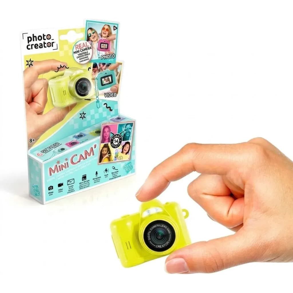 Mini Câmera Digital Que Funciona Pro Amarelo Chaveiro Pro Amarelo