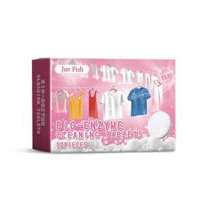 Pastilhas de Lavagem Bio-Enzimáticas Jue-Fish, usadas para remover manchas amarelas, manchas de café e manchas de chá da
