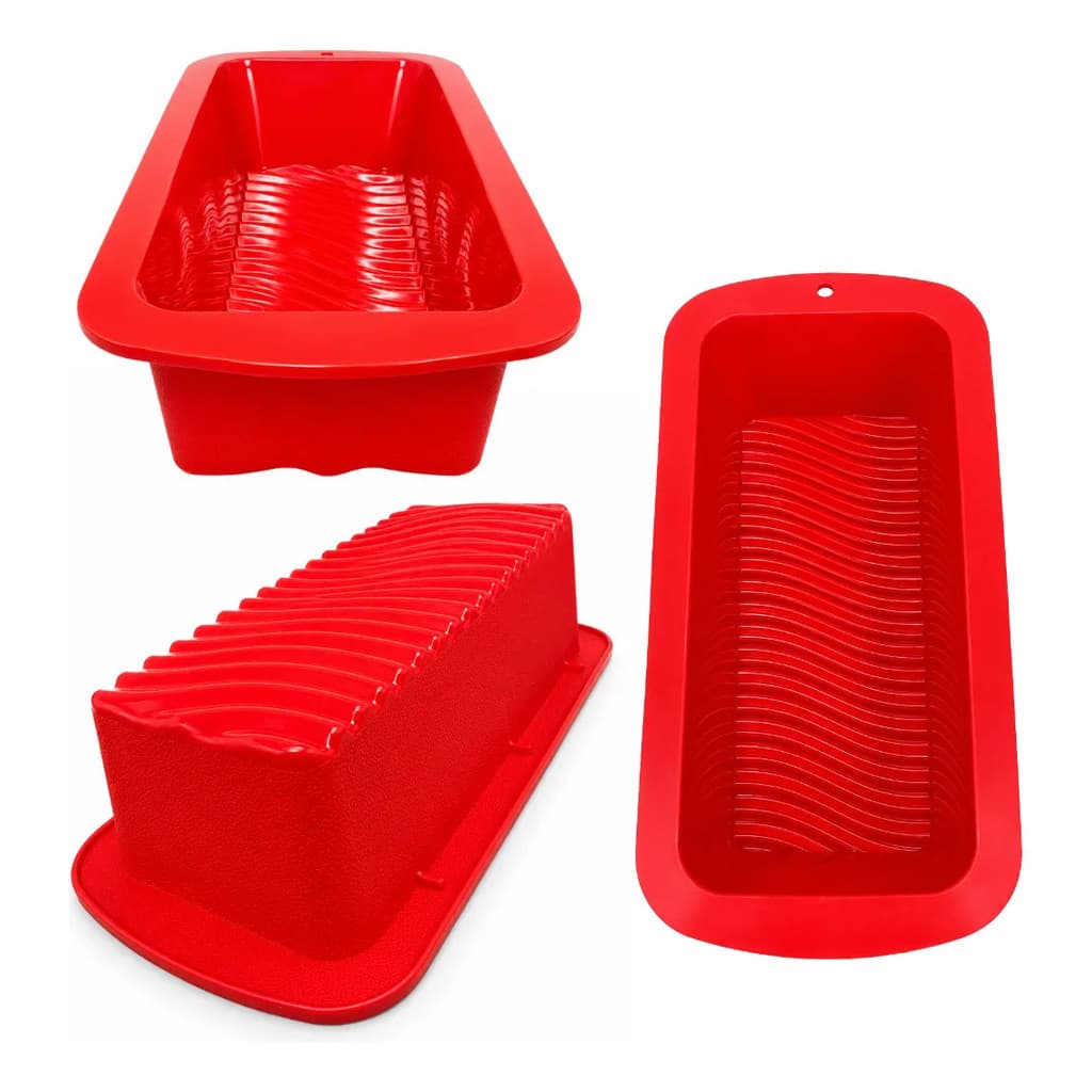 Forma de Silicone para Pão Bolo Assadeira Antiaderente Flexível Dobrável Forno Cozinha Confeitaria