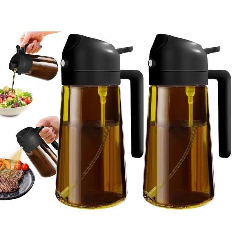 Pulverizador de óleo/garrafa de óleo 2 em 1, utensílio de cozinha, conjunto de duas peças