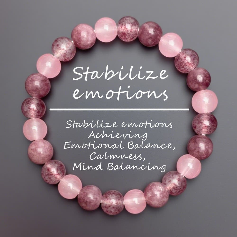 [Estoque pronto] Pulseira 2025 Pulseira de pedra Natural Garnet Morango Cristal Rosa Cristal WJG