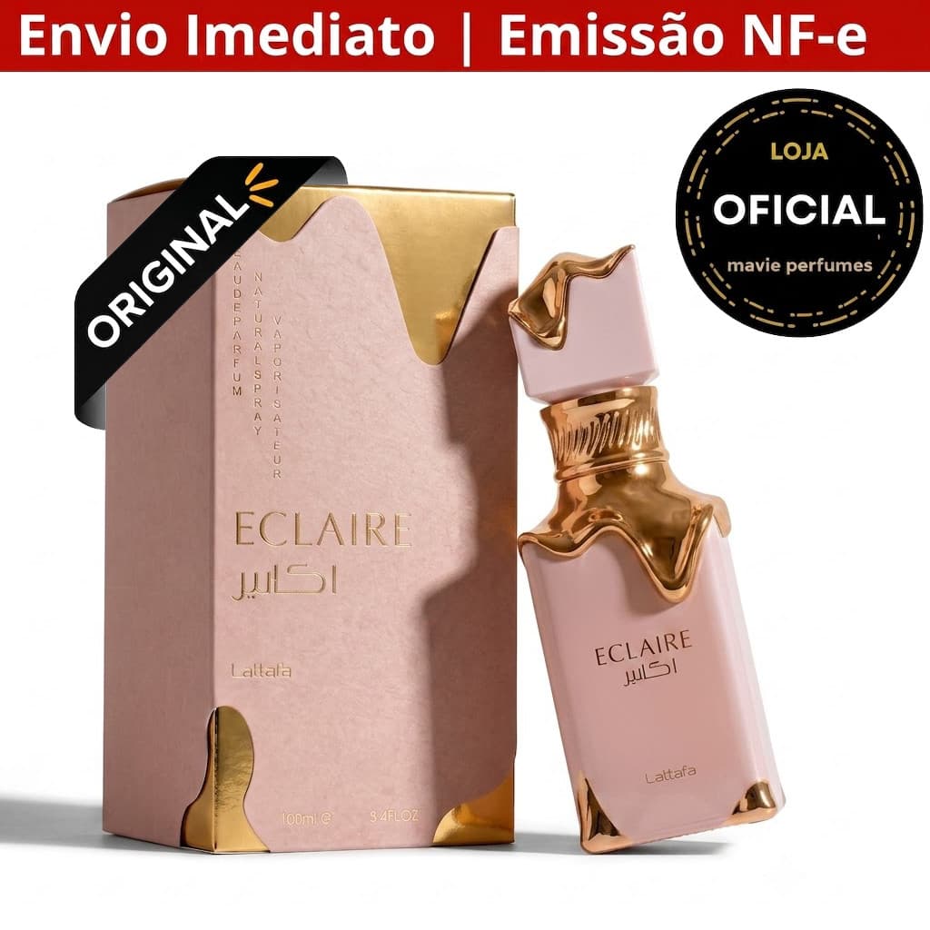 ⚡Frete Grátis Lattafa Eclaire EDP 100ml Perfume Feminino Árabe Original Gourmand Doce Cremoso