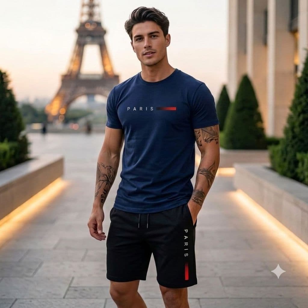 Conjunto Verão Masculino Camisa Algodão Bermuda Tactel Casual Academia Passeio Praia Estiloso Premium