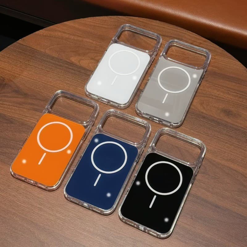 Capa Magnética MagSafe Transparente para iPhone Antichoque com Proteção Total da Câmera