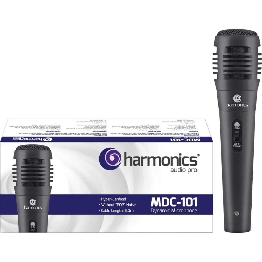 Microfone Harmonics MDC101 Dinâmico Supercardióide Com Cabo