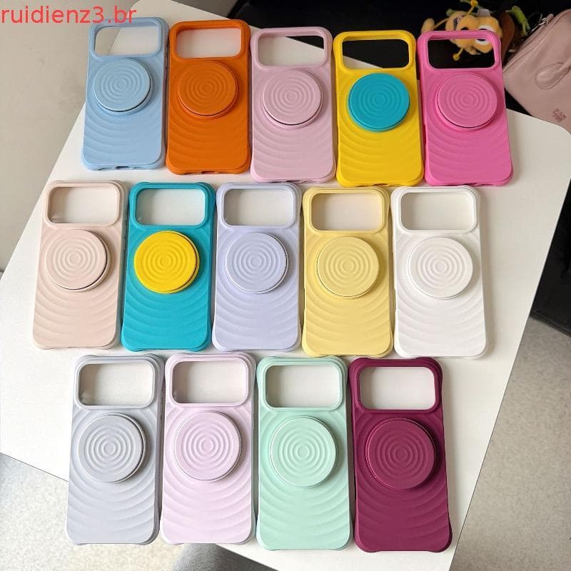 Capa De Telefone Magnética De Silicone Com Suporte Magnético Dobrável Protetora Macia Colorida Para iPhone 17ProMax 17 1
