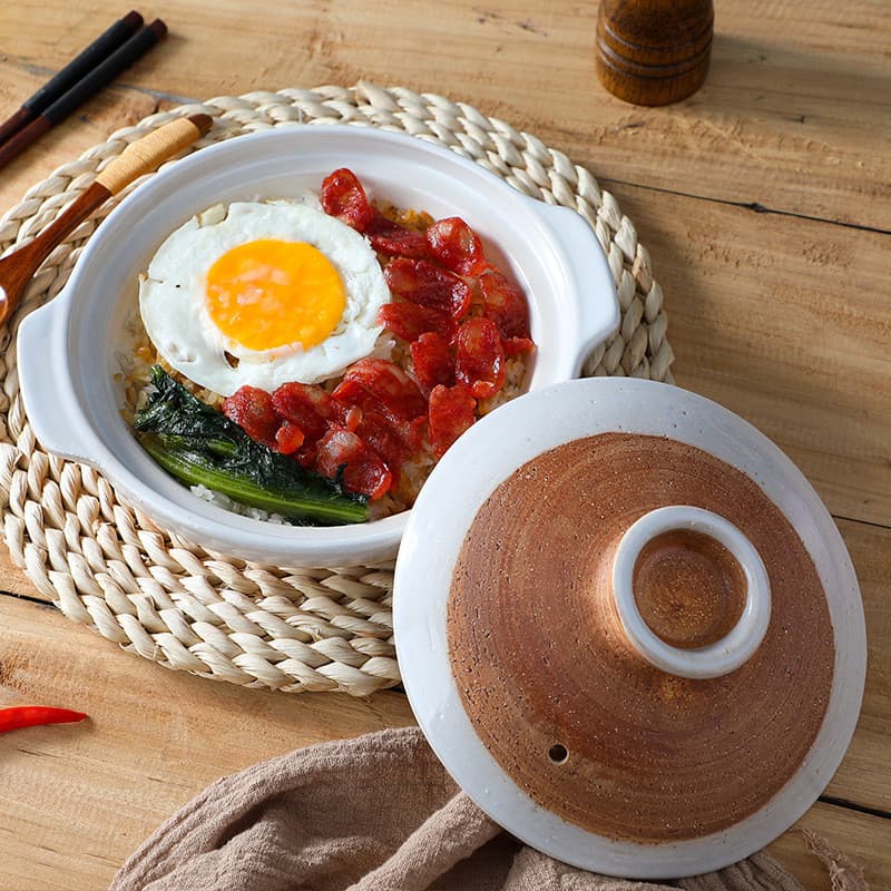 Caçarola de boca rasa estilo japonês, resistente a altas temperaturas, queima a seco, não pode quebrar, pote de argila c