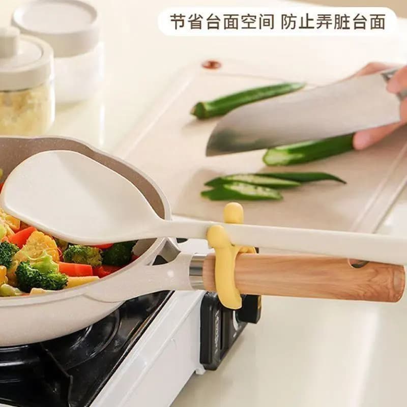 Espátula de orelha de cervo, prateleira móvel doméstica, colher, colocação de utensílios de cozinha, espátula de cozinha