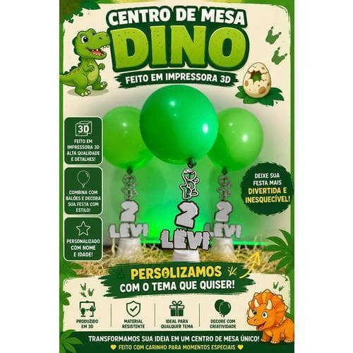 Kit 3 Unidades Centro De Mesa Personalizado Nome Idade E Tema 2 Cores