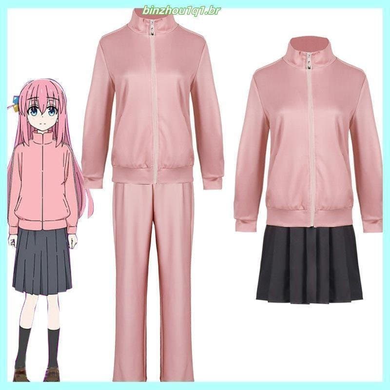 Novidades em Fantasias de Cosplay de Anime Bocchi the Rock Gotou Hitori Jaqueta Rosa Yamada Ryo Uniformes Escolares JK I
