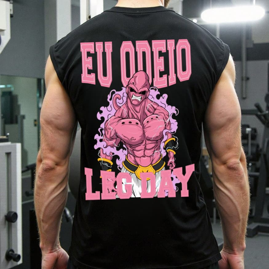 Regata machao Oversized Masculina Estampada Estilo Anime Academia Odeio Leg Day Confortavel Lançamento