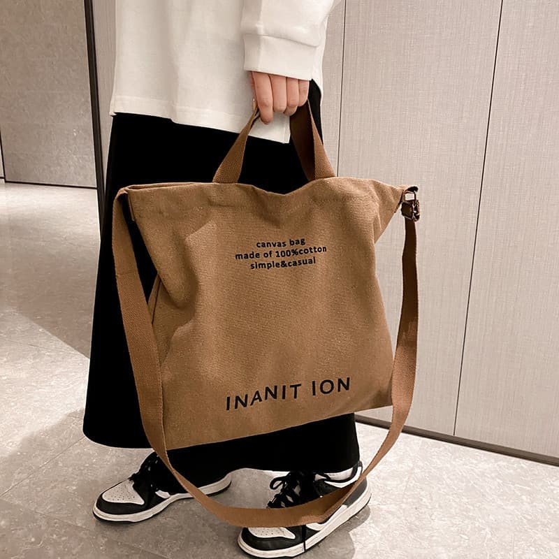 Bolsa mensageiro de lona lavada estilo japonês, bolsa mensageiro espessada de grande capacidade