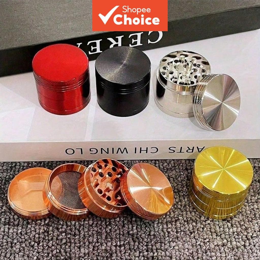 Moedor Manual de Temperos em Liga de Zinco de 40 mm, 4 Camadas, Seis Cores, Clássico