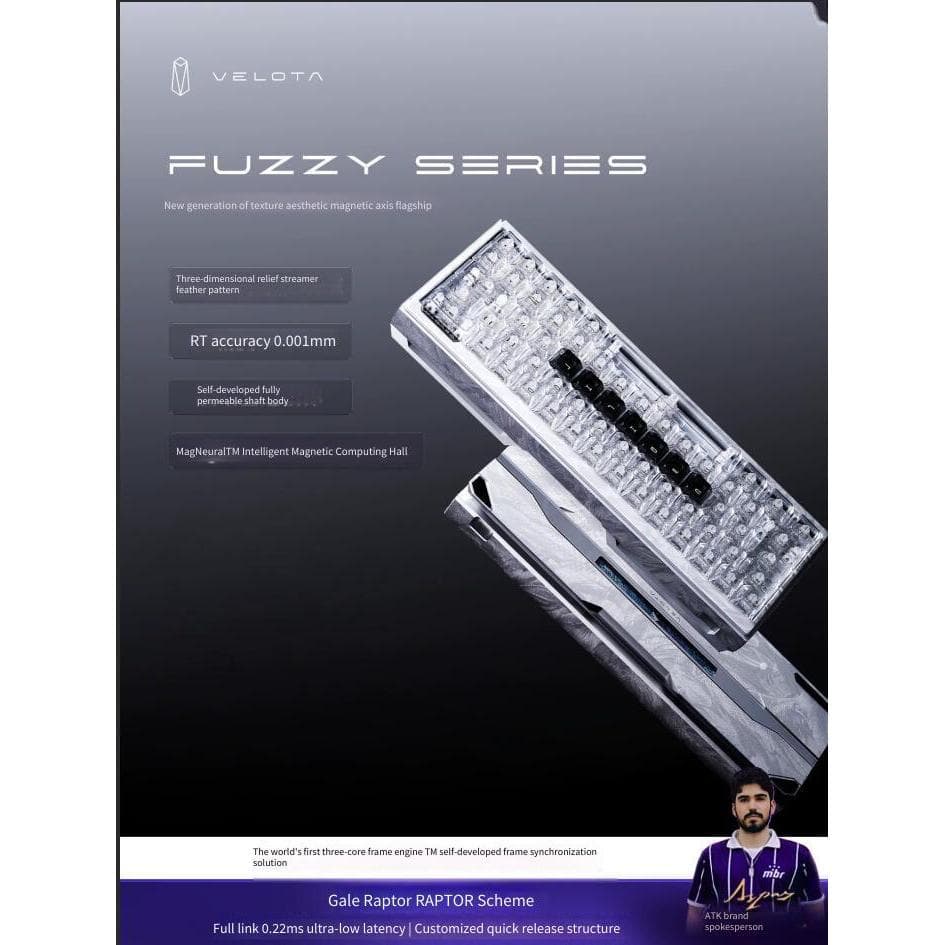 ATK GEAR Fanta VELOTA FUZZY 60/63 V2 Teclado Personalizado Para Jogos Com Interruptor Magnético